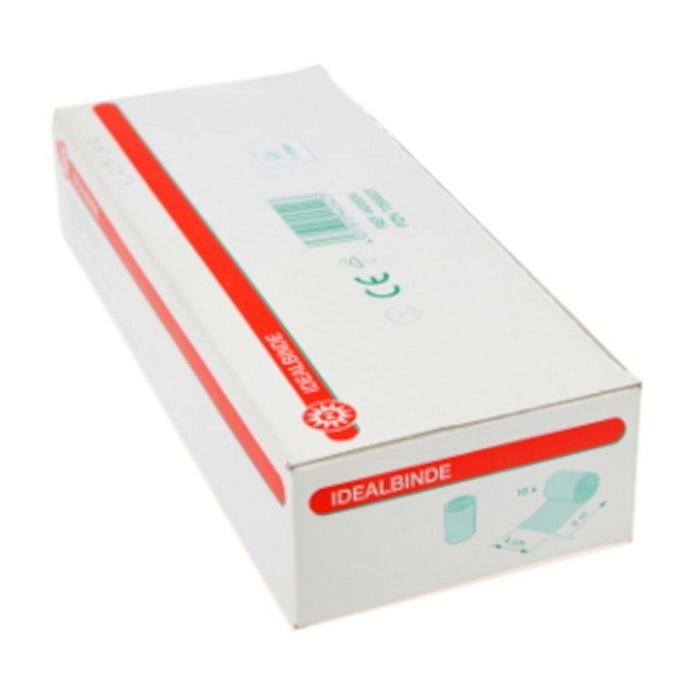 Emballage blanc avec ligne rouge et inscription IDEALBINDE. Illustration d'un rouleau. Marquage CE.