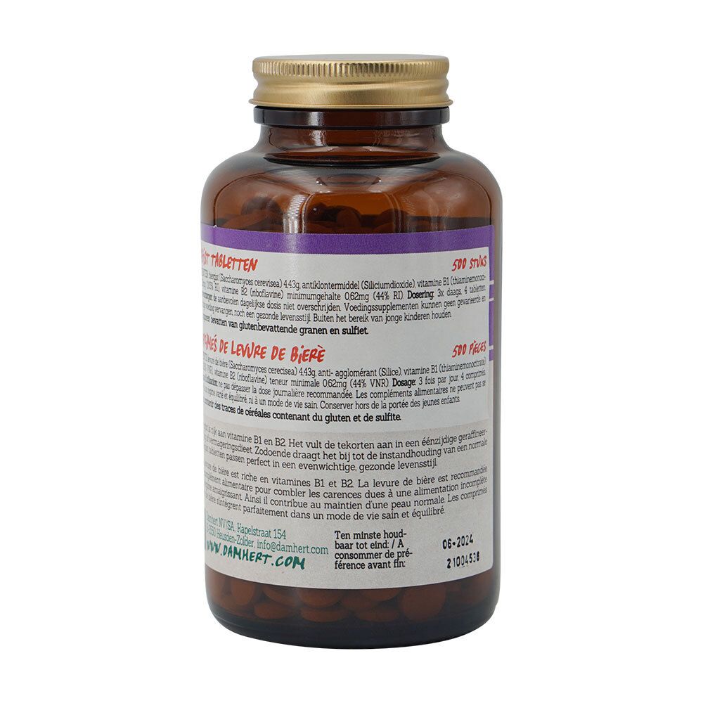 Dos du flacon avec capsules. Étiquette avec ingrédients et dosage. 500 pièces.