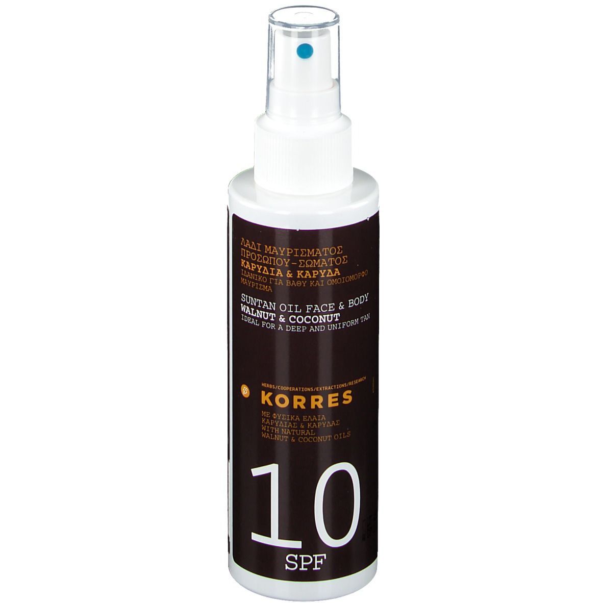 KORRES® Huile de bronzage Noix & noix de coco SPF10