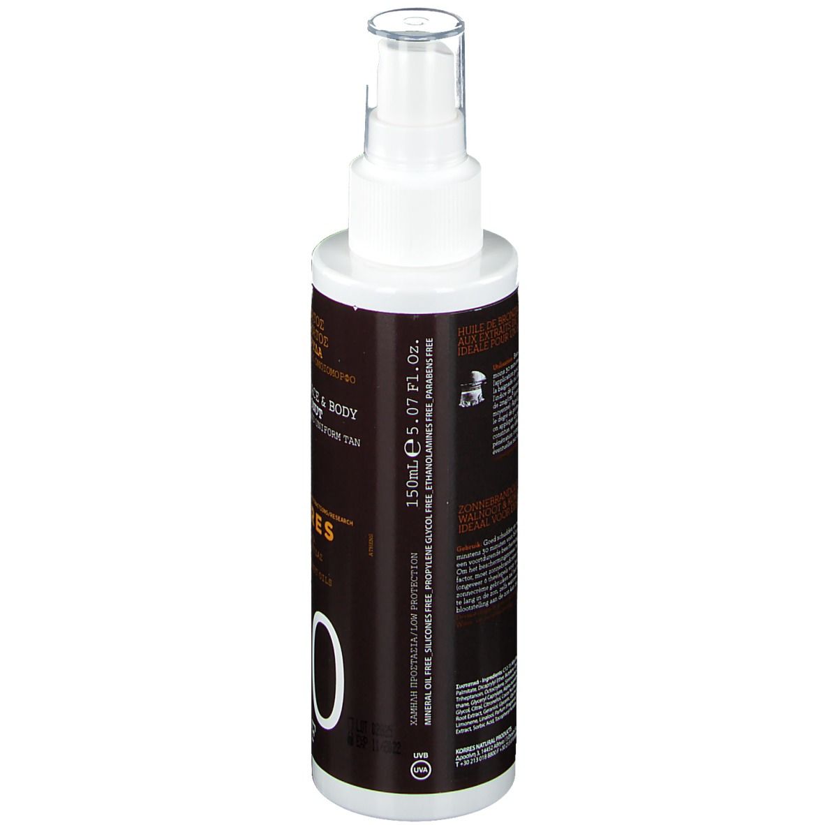 KORRES® Huile de bronzage Noix & noix de coco SPF10