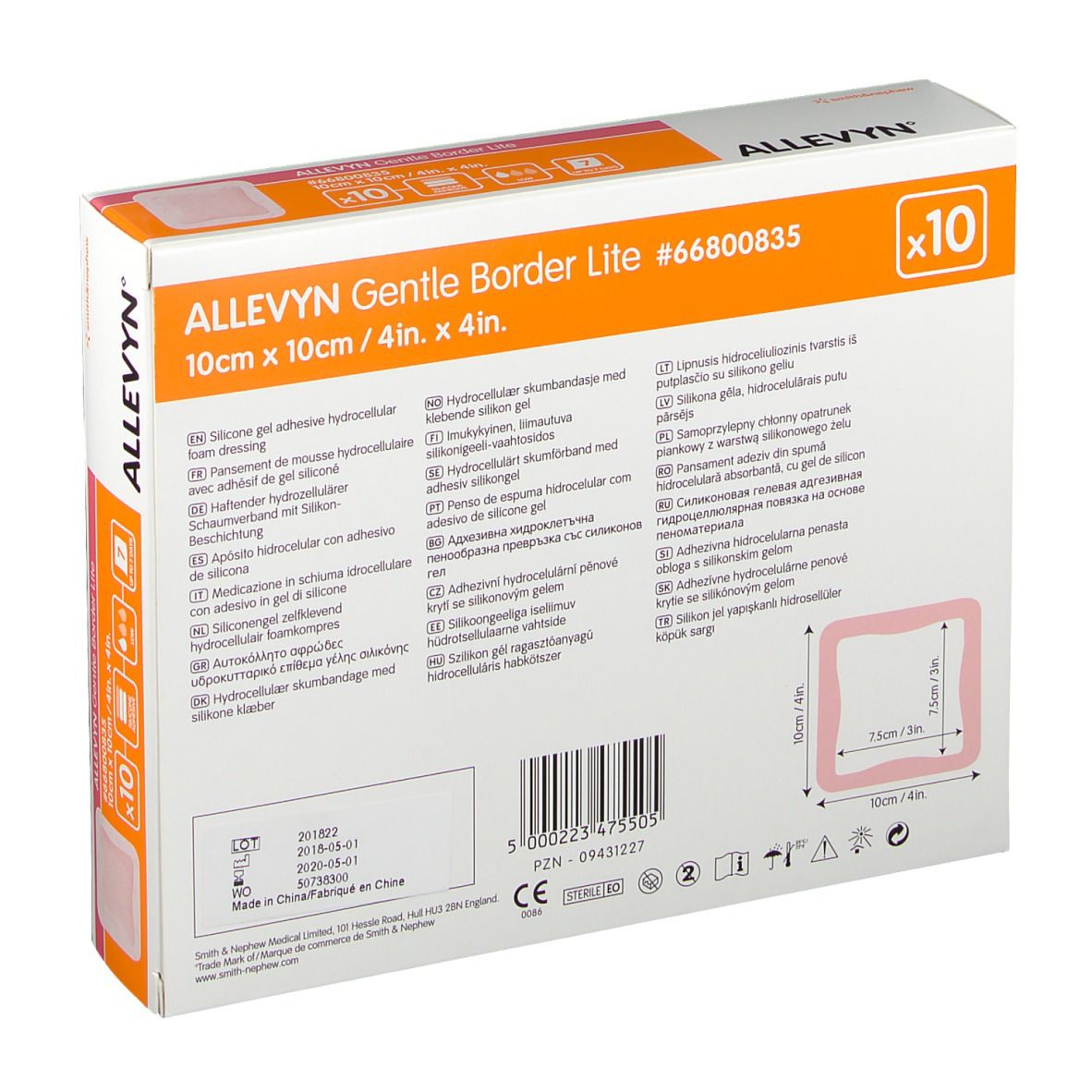 smith & nephew ALLEVYN Gentle Border Lite Schaumverband 10 x 10 cm