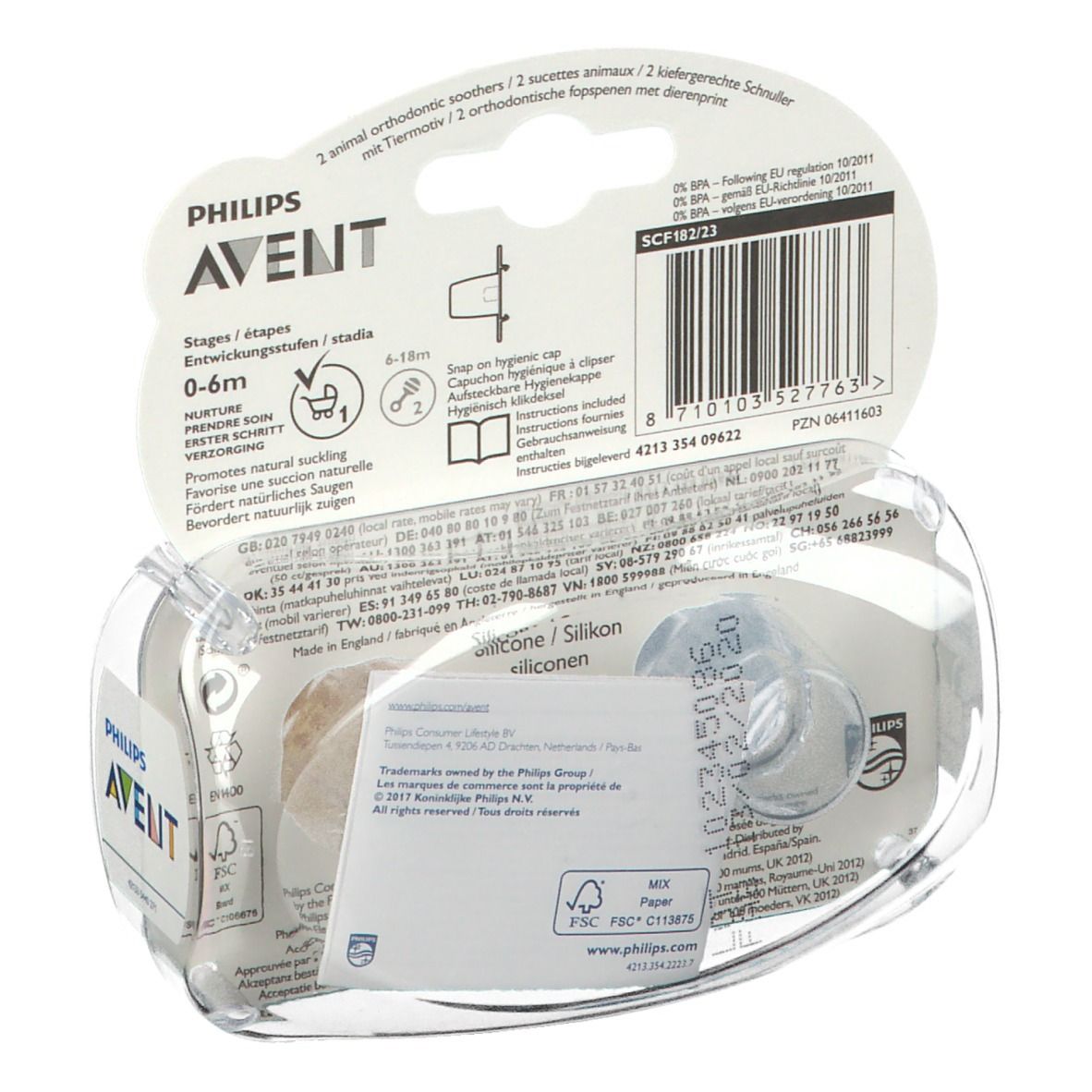 Philips® AVENT Freeflow Beruhigungssauger Tiermotive 0-6 Monate