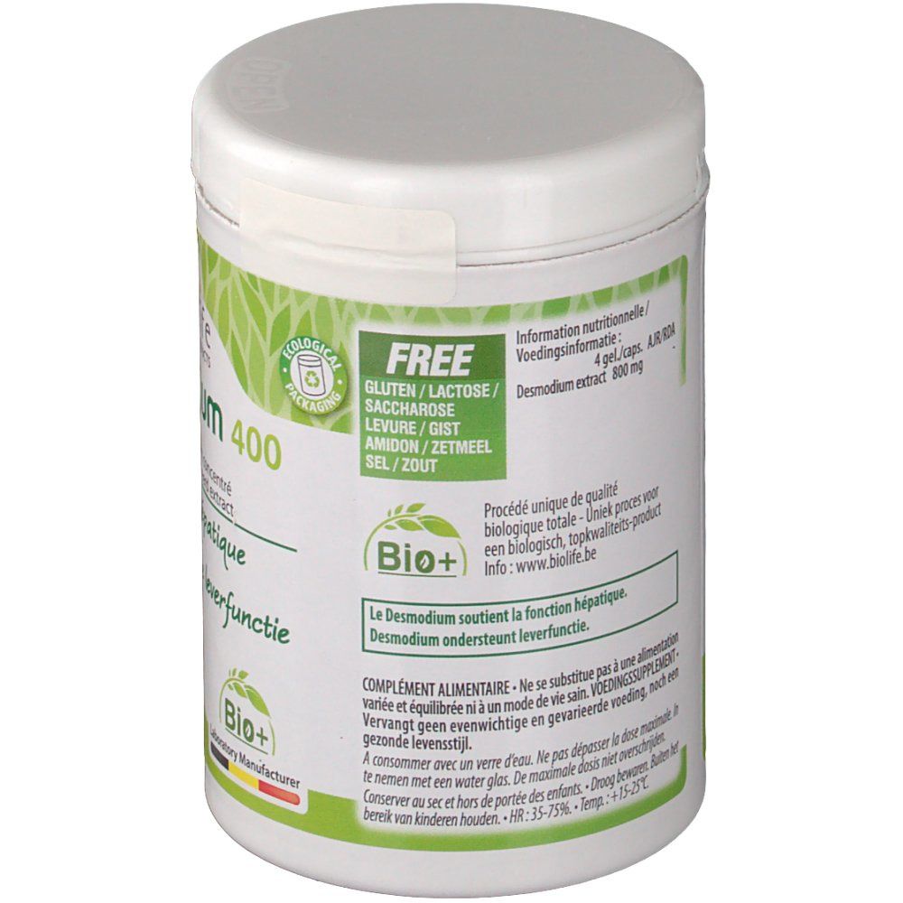 Dos du pot blanc. Contient des informations sur les ingrédients et la valeur nutritionnelle. Sans gluten, lactose, levure et sucre.