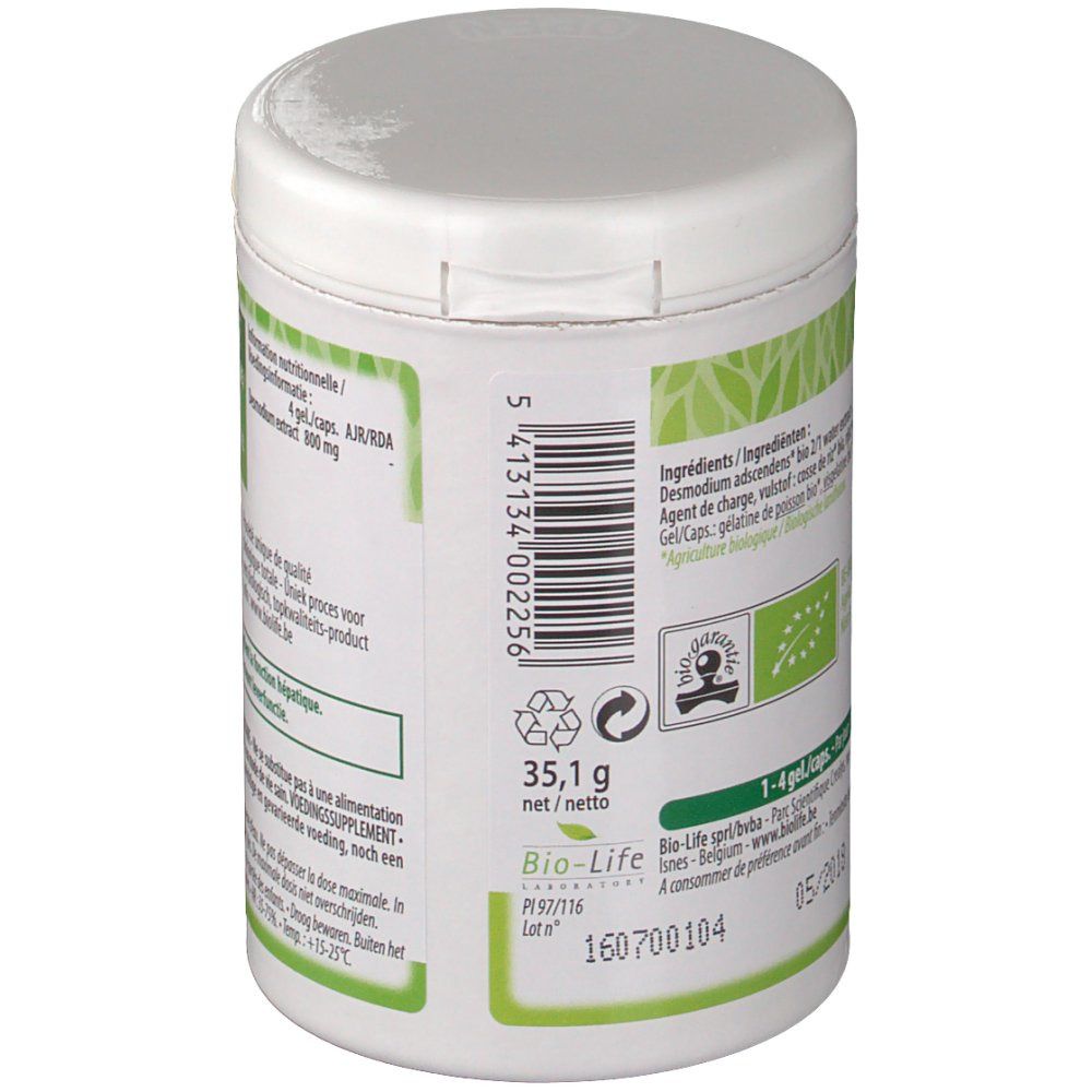 Dos du pot blanc. Contient des informations sur les ingrédients et la valeur nutritionnelle. Code-barres et poids : 35,1 g.