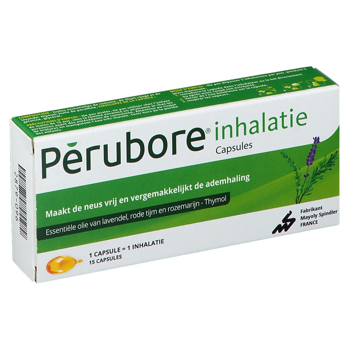 Perubore Inhalation Huiles Essentielles 15 Capsules