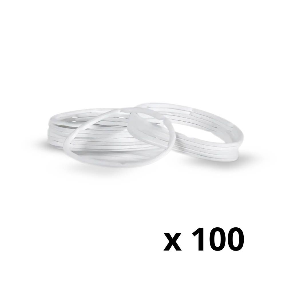 Anneaux transparents. Inscription : x 100.
