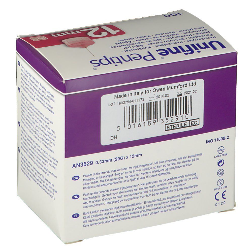 Unifine Aiguille Stèrile 29G 12Mm An3529