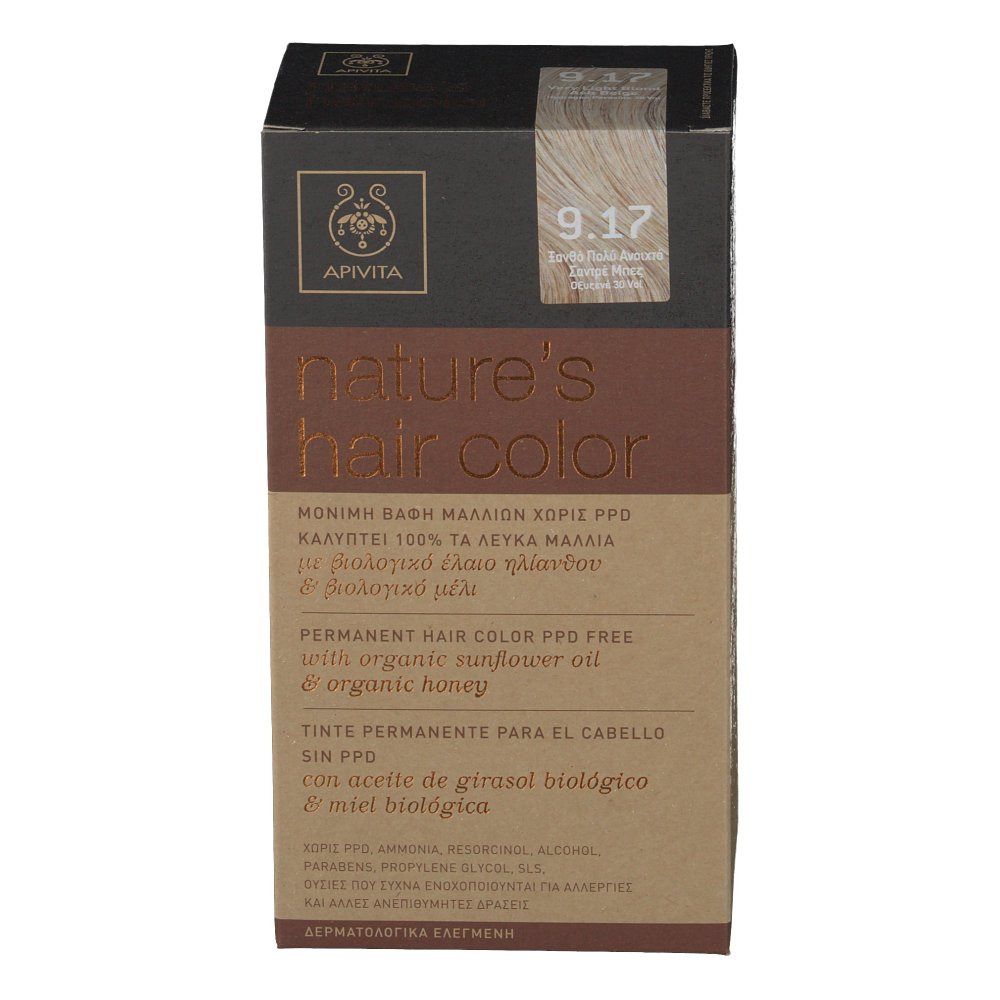 APIVITA nature's hair color 9.17 Sehr Helles Aschblond-Beige