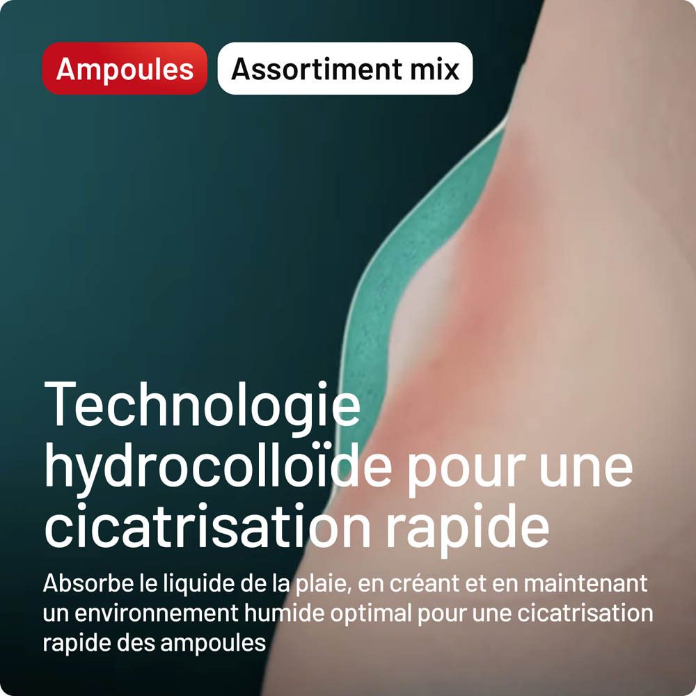 Compeed® pansements ampoules. Technologie hydrocolloïde. Trois pansements.
