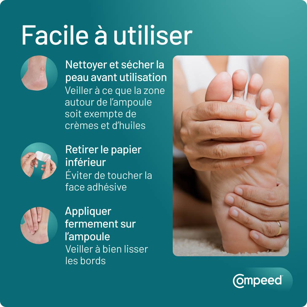 Compeed®. Différents produits. Aperçu.