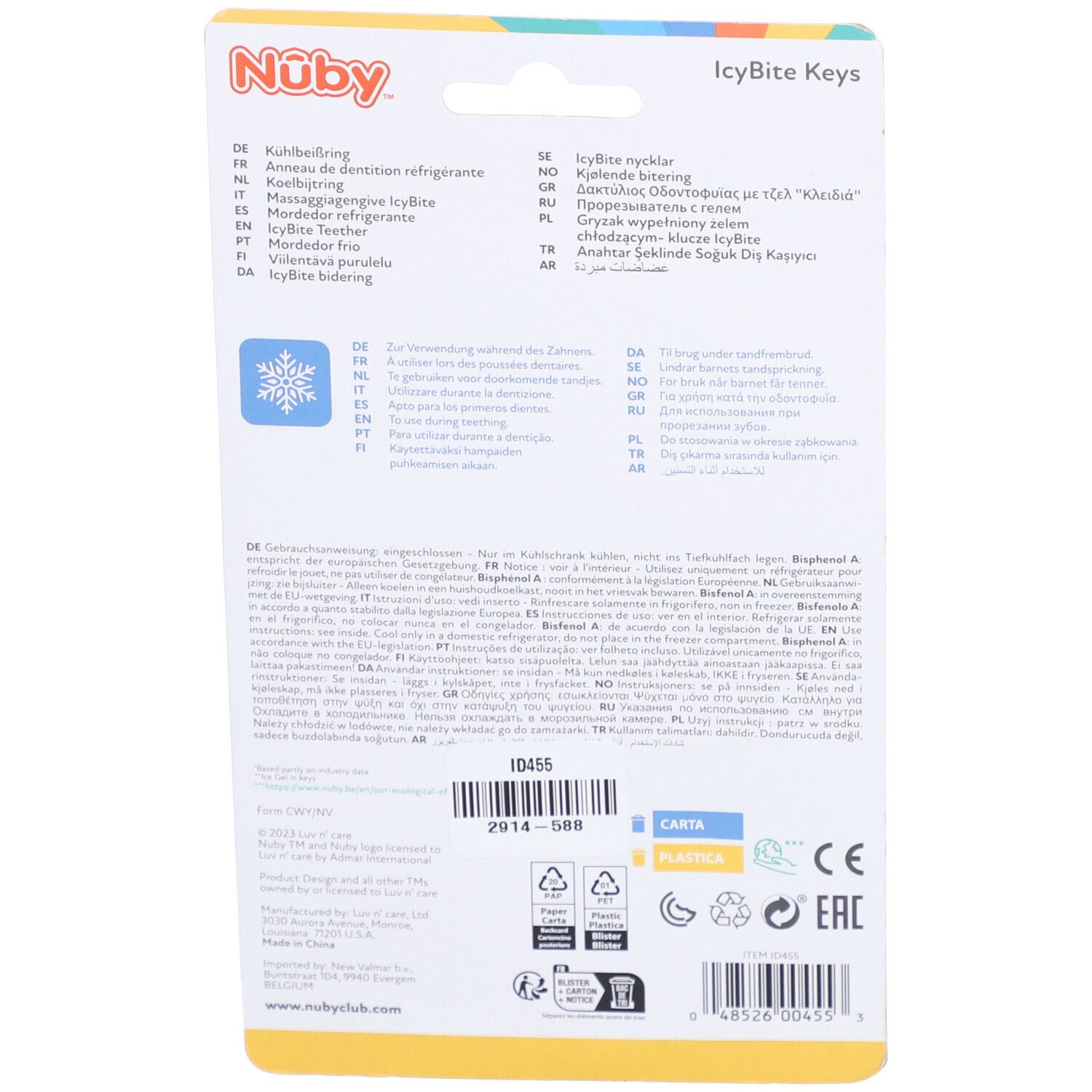 Nûby Clefs de dentition réfrigérante - 3m+