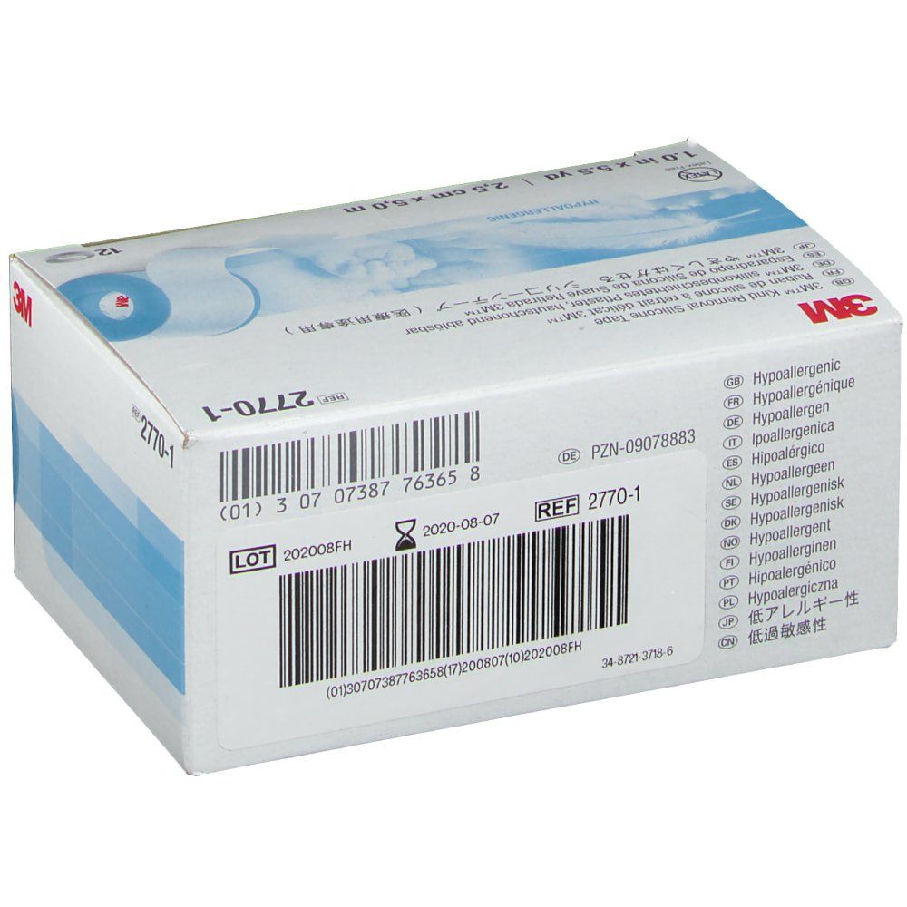3M™ silikonbeschichtetes Pflaster 2,5 cm x 5,0 m