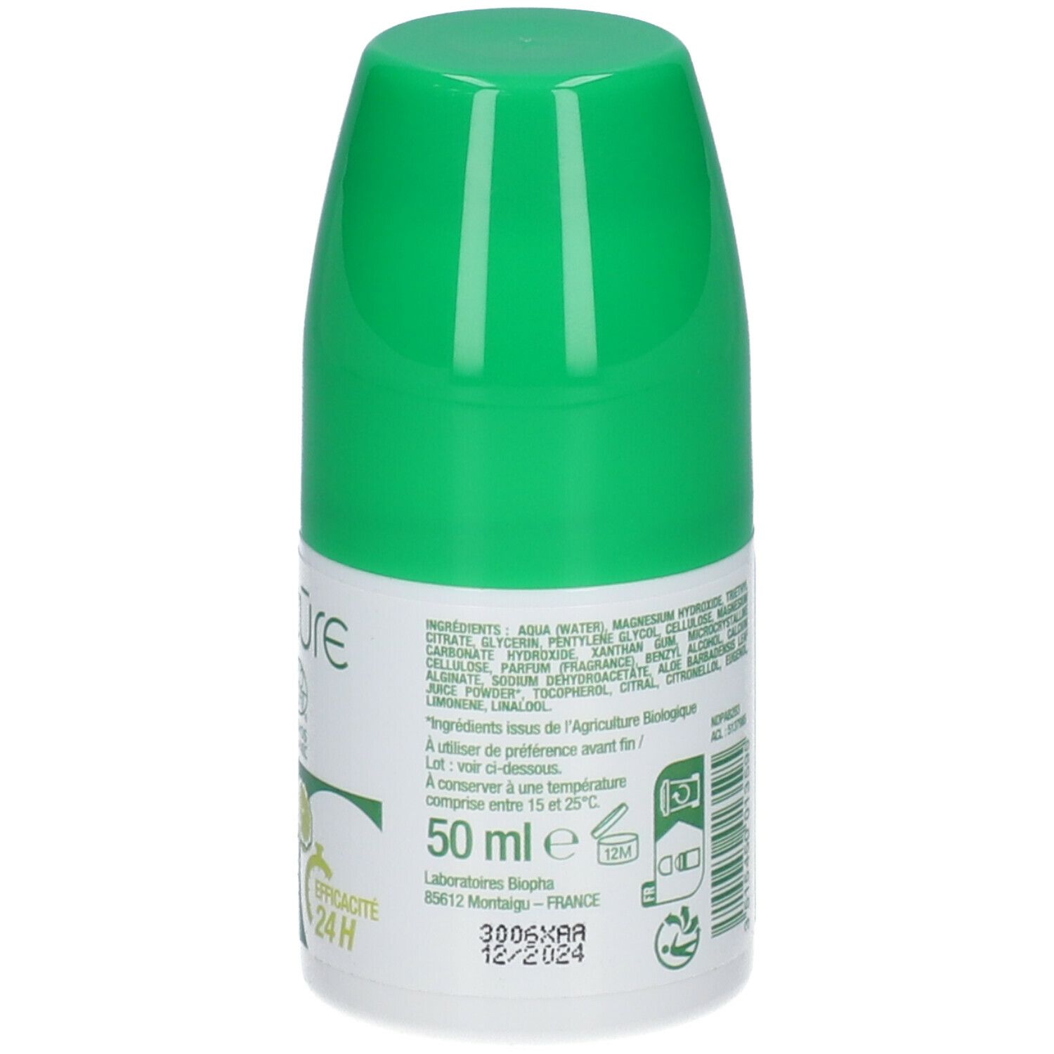 Bio Secure Deodorant alkoholfreier Alaunstein Bergamotte  24 Stunden