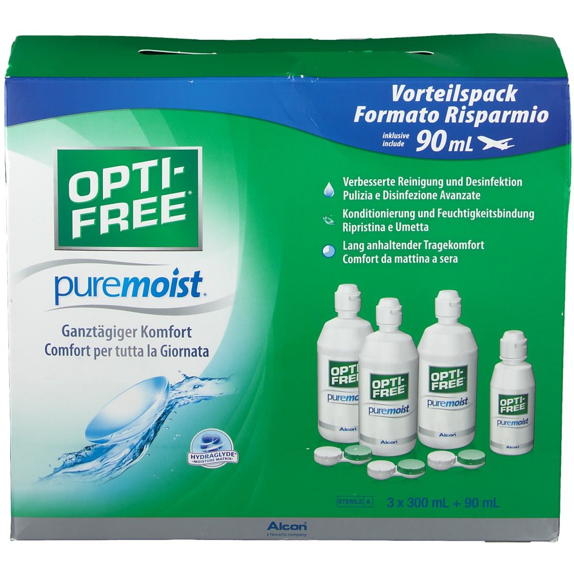 Opti-Free® Pure Moist® Vorteilspack 16 Stunden Feuchtigkeit