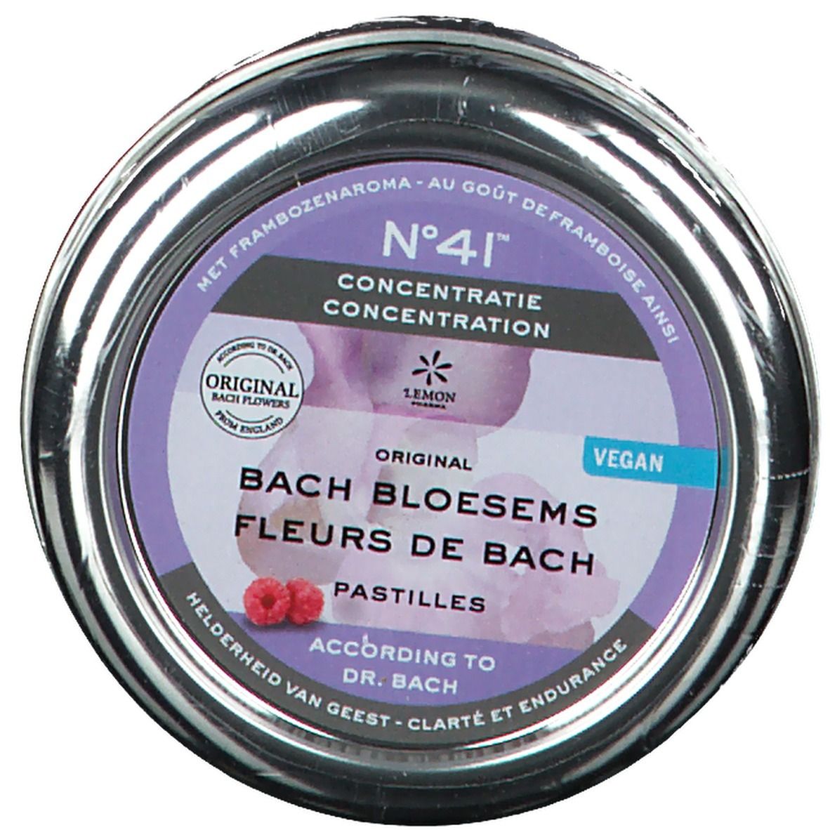 Fleurs de Bach N°41 Pastilles Concentration Framboise