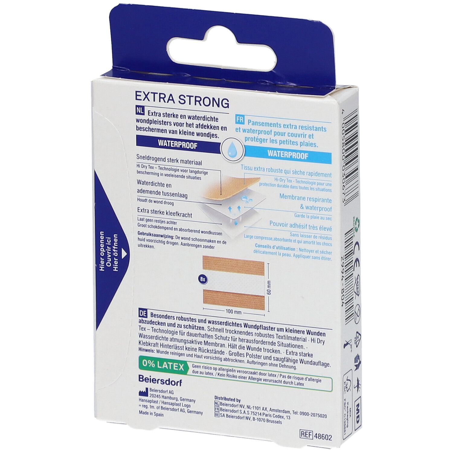 Hansaplast® EXTRA STRONG Waterproof  Pansements 80 x 6 cm