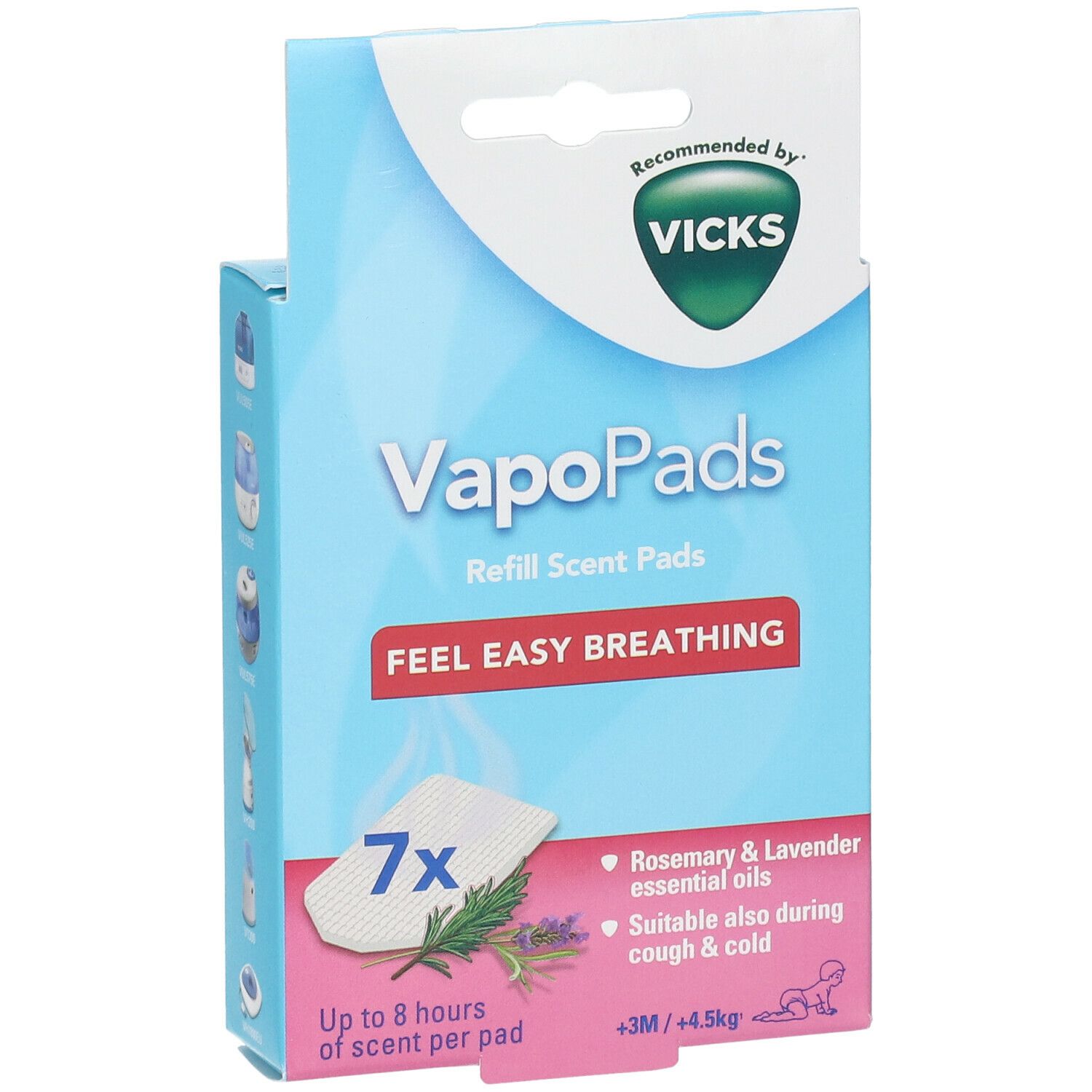 Vicks Vapopads Paediatric Romarin/Lavande +3 Mois/+4,5 kg