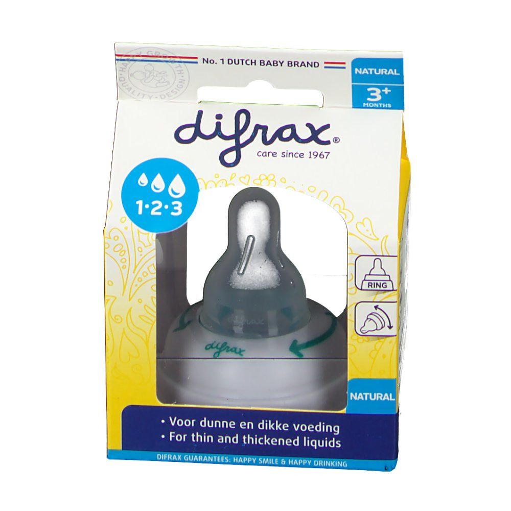 Difrax® Anneau 1-2-3 Natural pour le biberon S