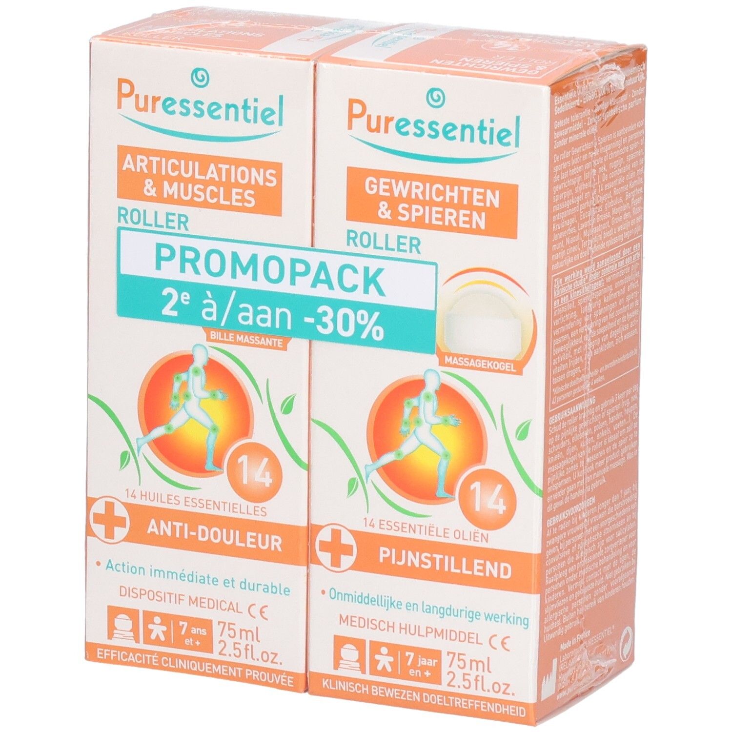 Puressentiel Promopack: 2 Roll-ons für Gelenke & Muskeln, 14 ätherische Öle, 75ml.