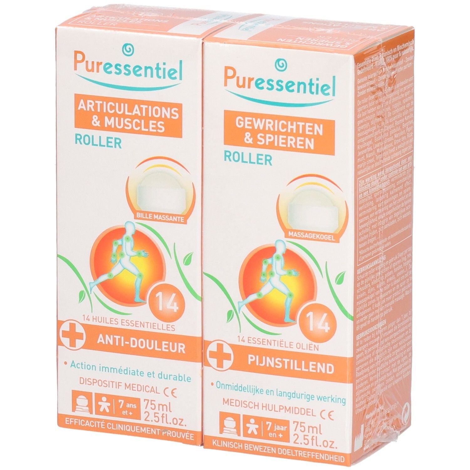 Puressentiel Promopack: 2 Roll-ons für Gelenke & Muskeln, 14 ätherische Öle, 75ml.