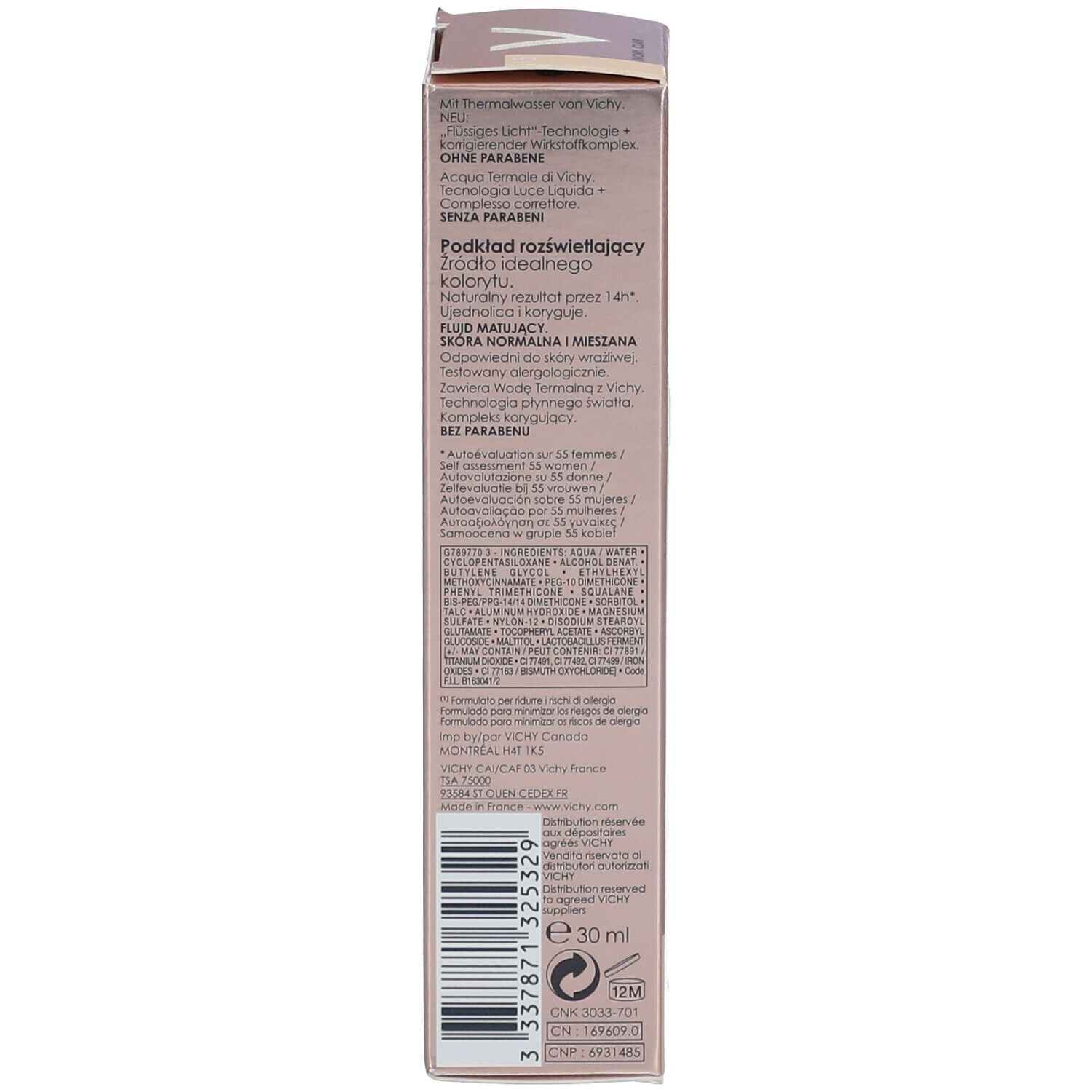 Vichy Teint Idéal Leuchtkraftaktivierendes Fluid Make-Up 15 Clair
