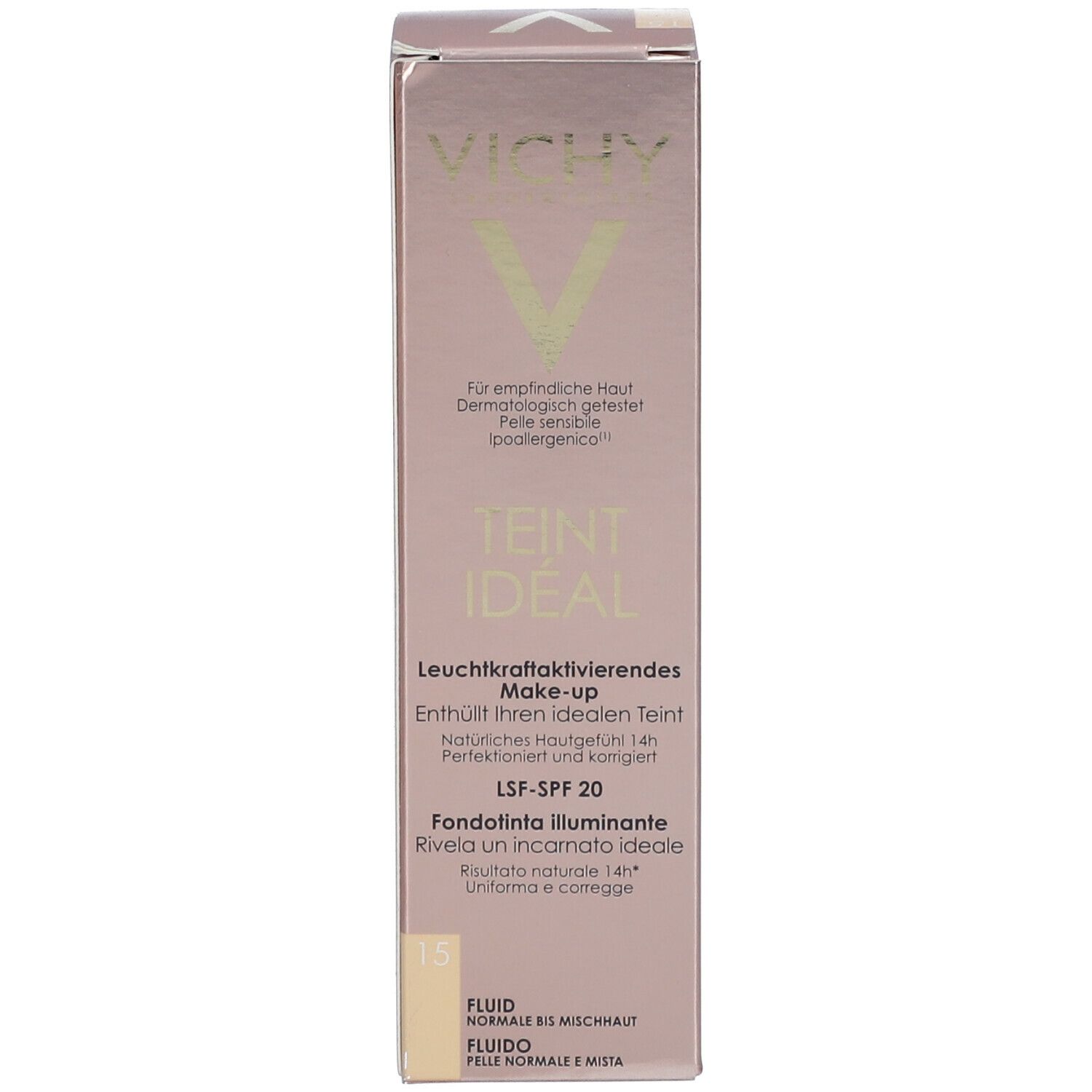 Vichy Teint Idéal Leuchtkraftaktivierendes Fluid Make-Up 15 Clair
