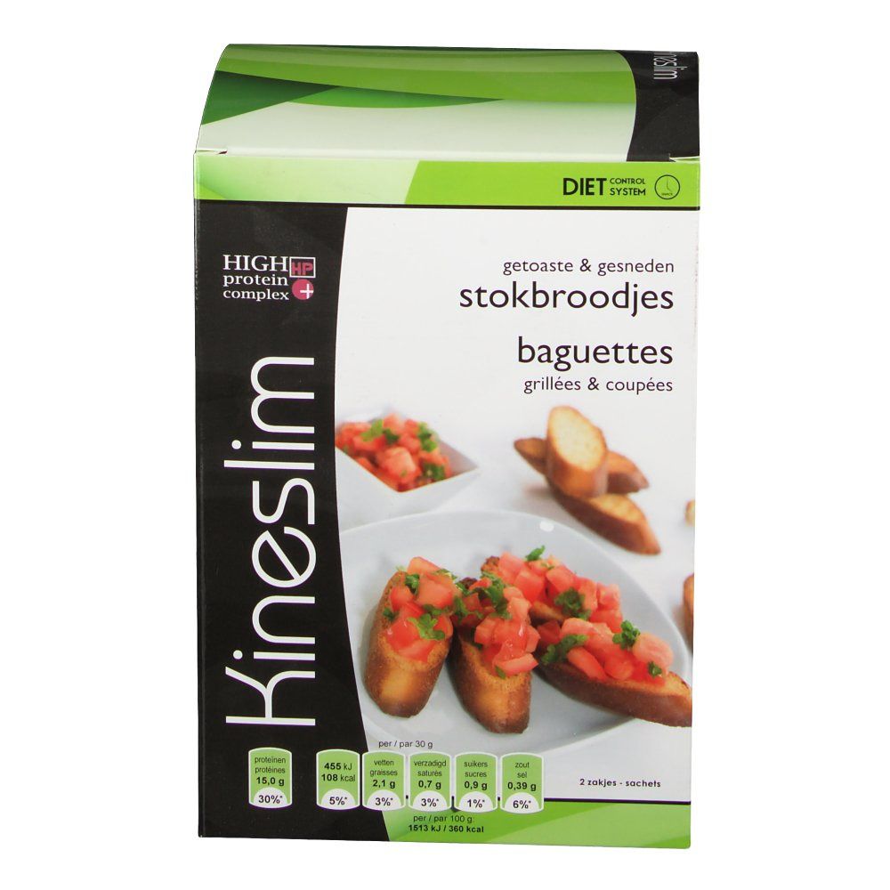 Kineslim Stangenbrot geröstet und geschnitten