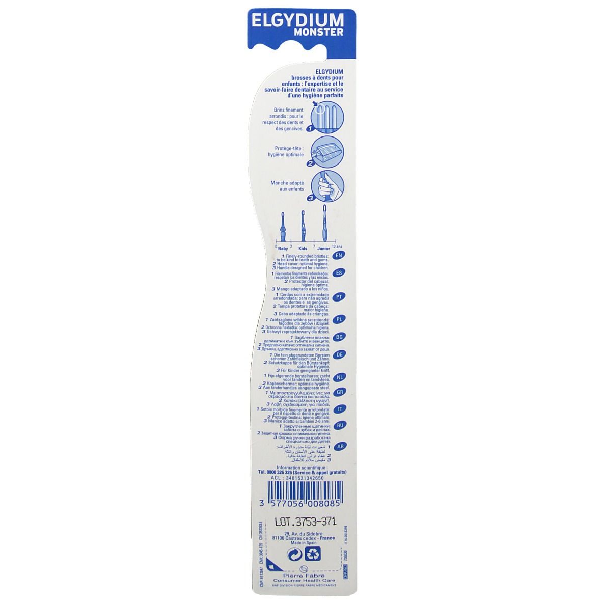 Elgydium Kids brosse à dents monster 2-6 ans