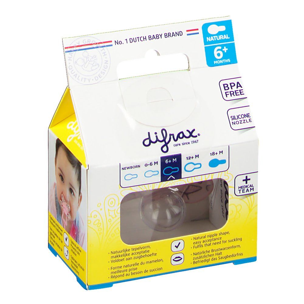 difrax® Schnuller - Natural +6 Monate
