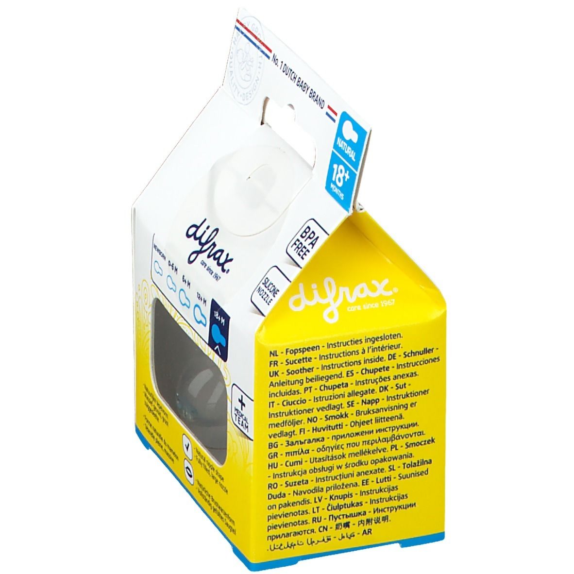 difrax® Schnuller - Natural +18 Monate