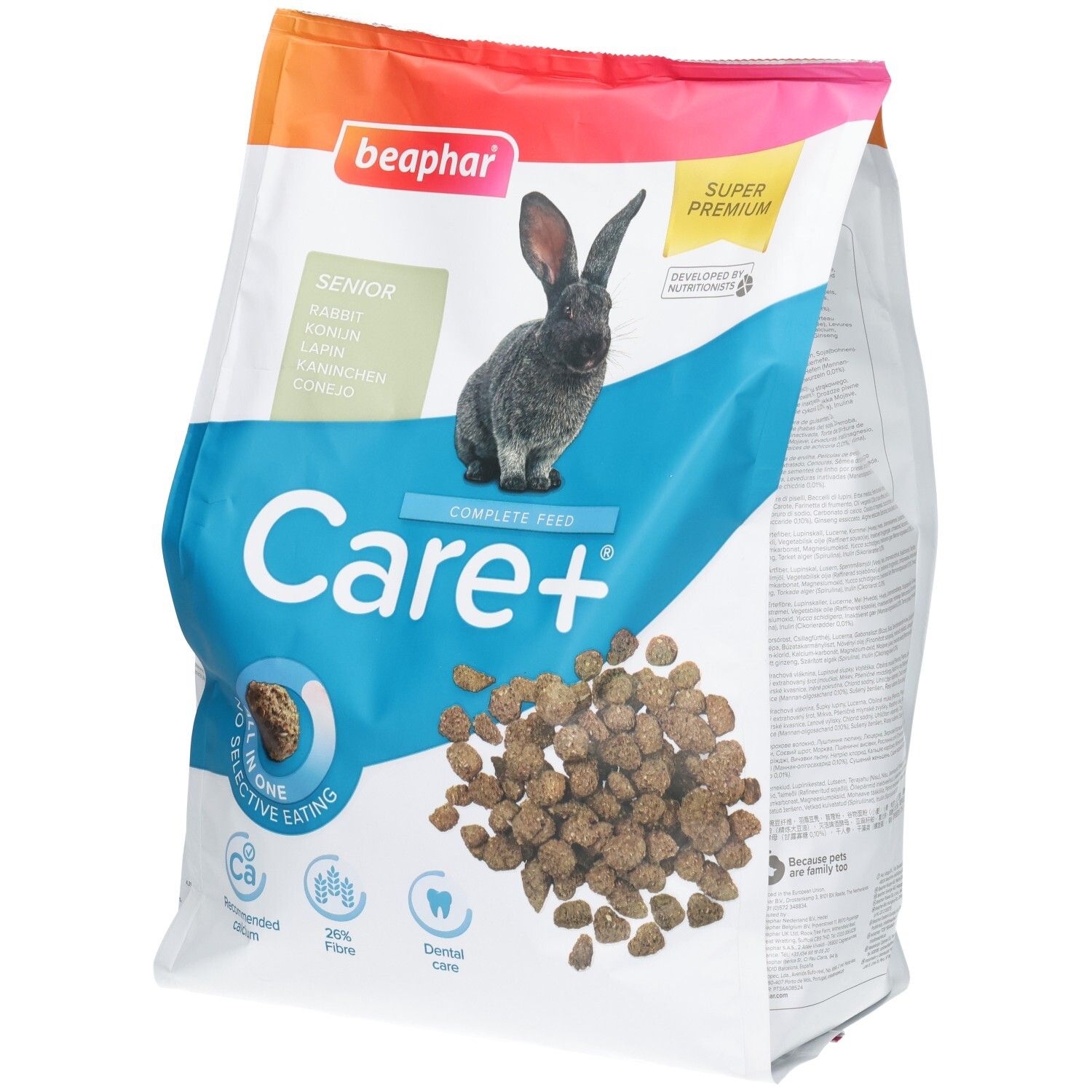 Hundefutter-Sack mit der Angabe 1,5 kg und detaillierten Informationen.