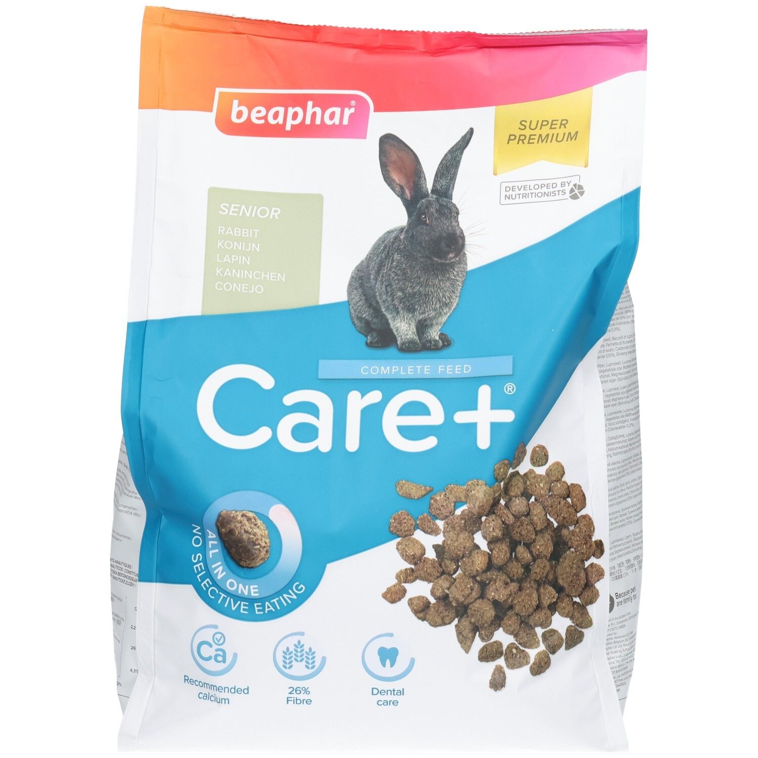 Hundefutter-Sack mit der Angabe 1,5 kg und detaillierten Informationen.