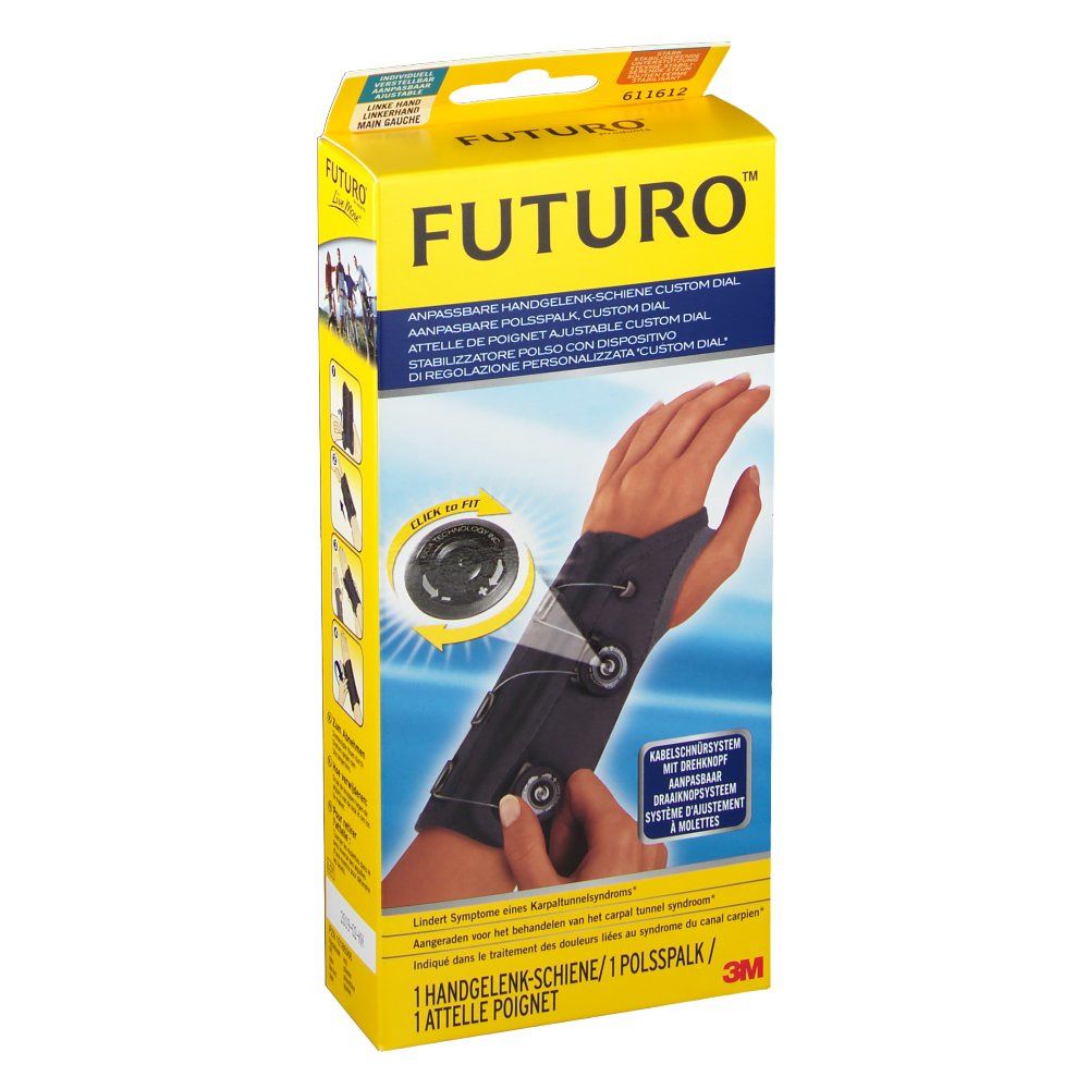 3M™ FUTURO™ Attelle de Poignet Ajustable Custom Dial, Main gauche, Réglable