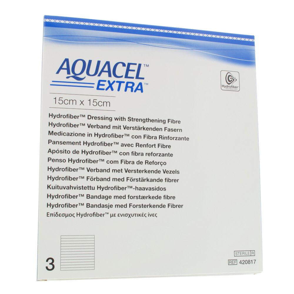 AQUACEL™ EXTRA™ Hydrofiber mit verstärkenden Fasern 15 x 15 cm