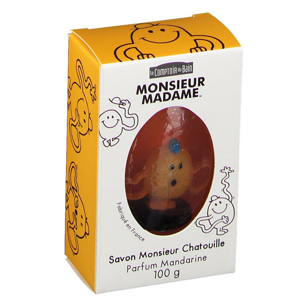 Le Comptoir du Bain Monsieur Madame. Savon Monsieur Chatouille Parfum Mandarine