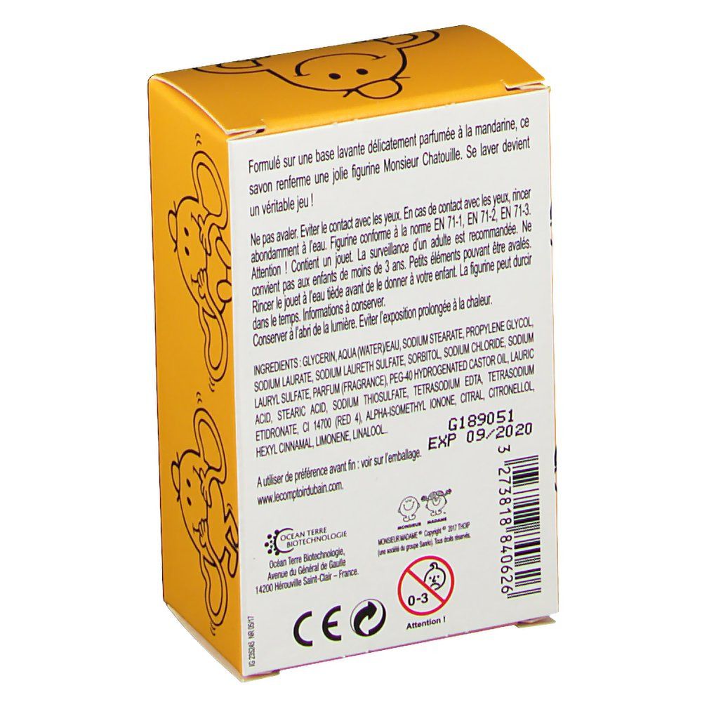 Le Comptoir du Bain Monsieur Madame. Savon Monsieur Chatouille Parfum Mandarine
