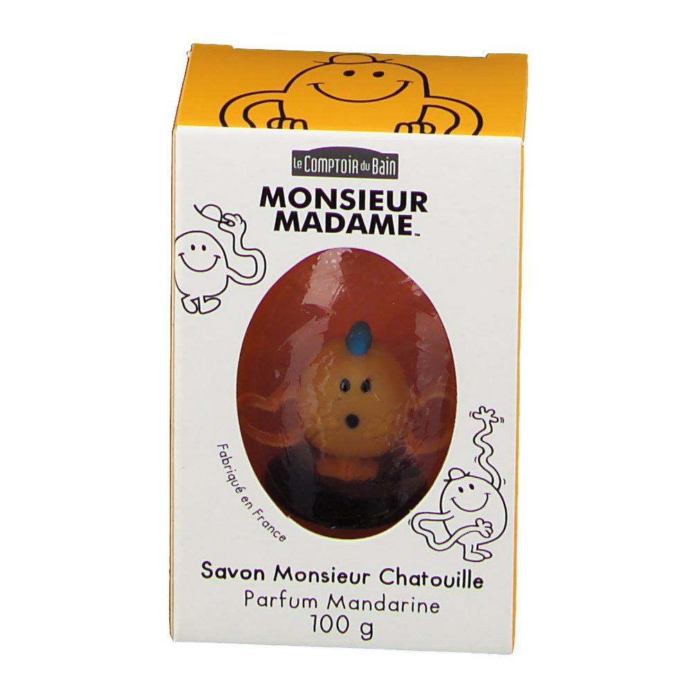Le Comptoir du Bain Monsieur Madame. Savon Monsieur Chatouille Parfum Mandarine