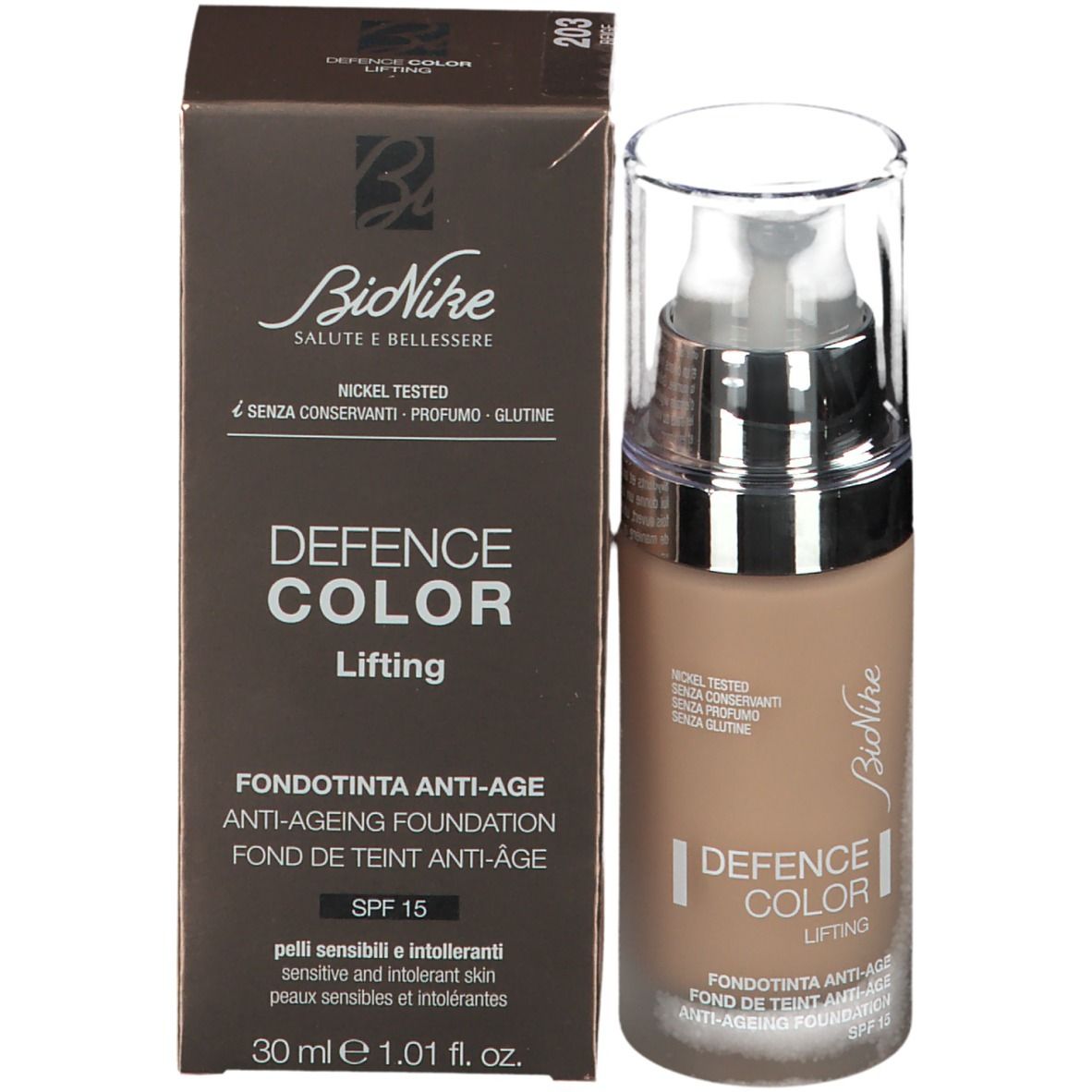 BioNike DEFENCE COLOR LIFTING Anti-Aging-Foundation 203 Beige