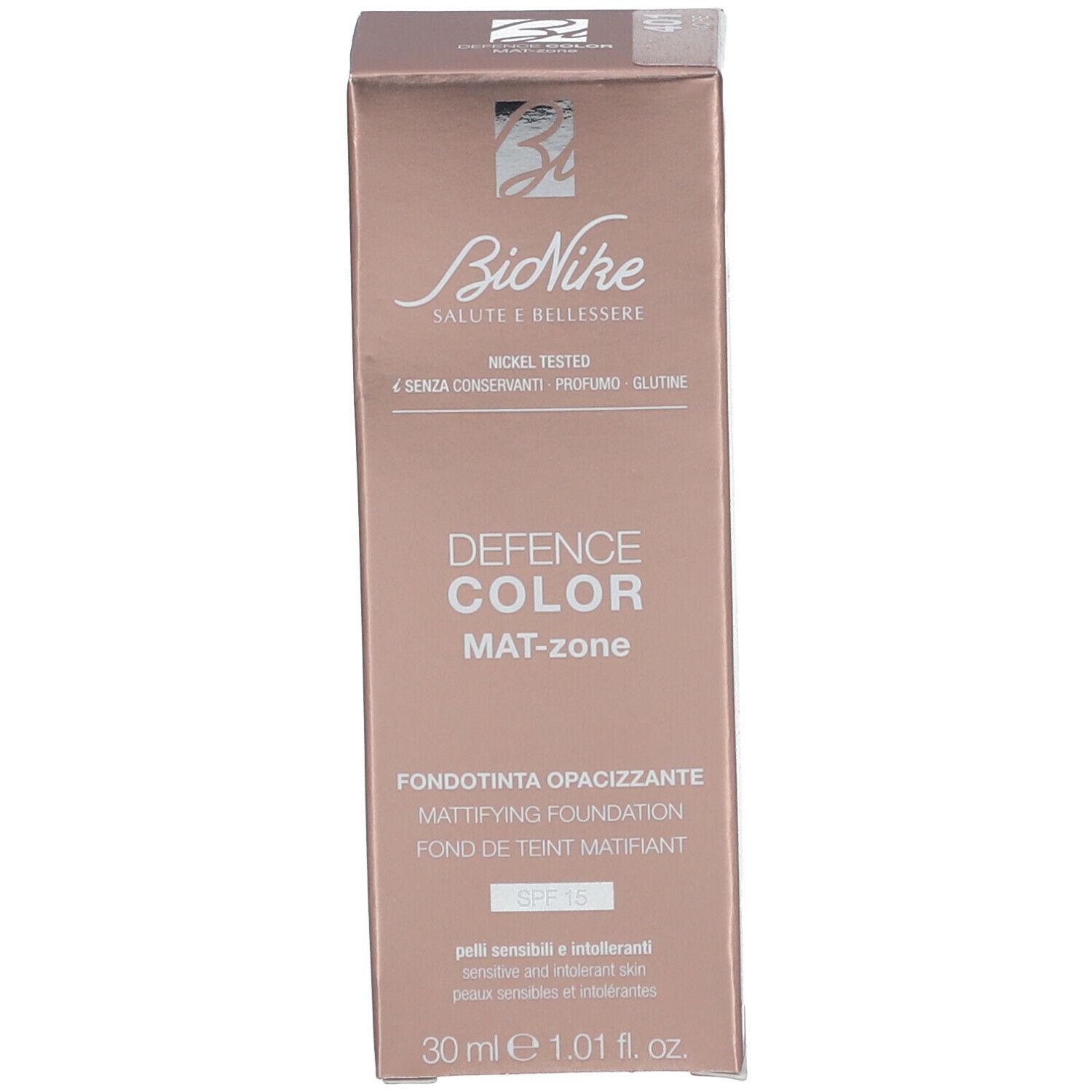 BioNike DEFENCE COLOR MAT-zone Fond de teint matifiant SPF15 401 Ivory