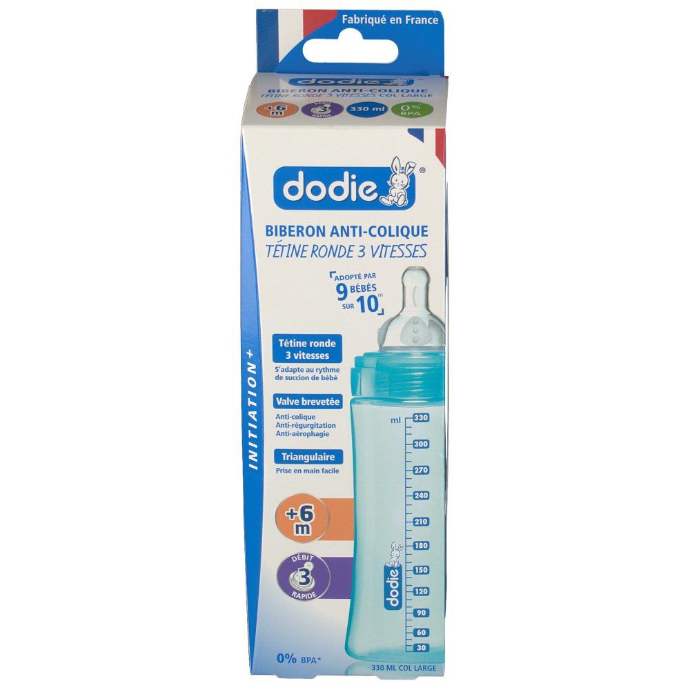 dodie® Initiation ANTI-KOLIK Babyflasche Flow 1 ab 6 Monate 330 ml