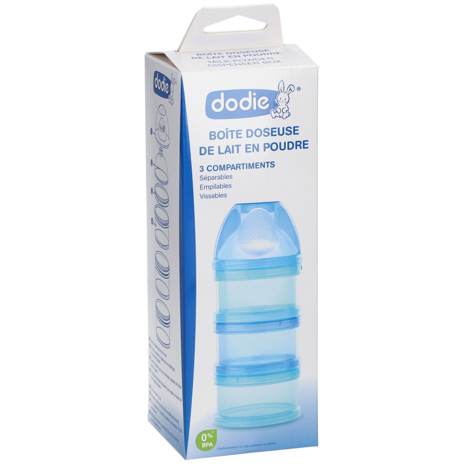 dodie® Portionneur de lait en poudre bleu