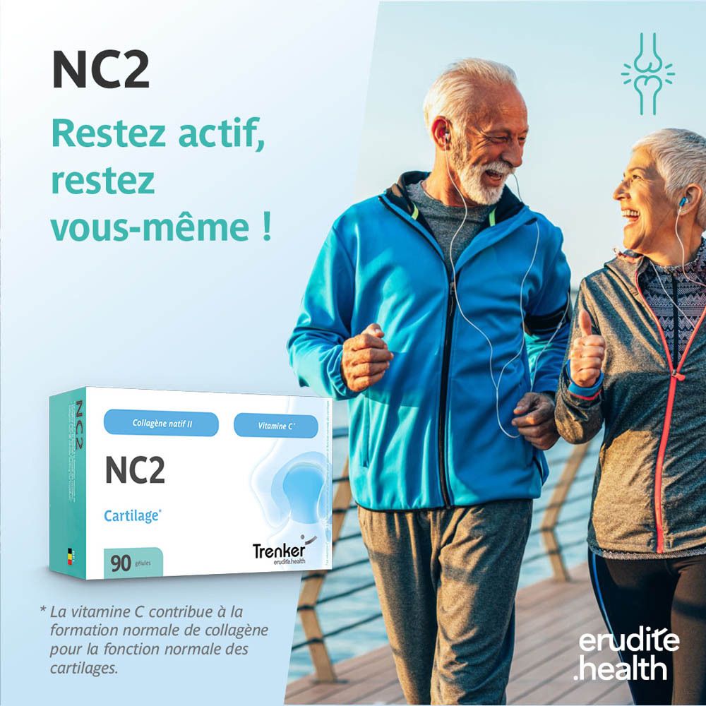 Emballage NC2 Cartilage 90 gélules, Collagène natif II, Vitamine C.