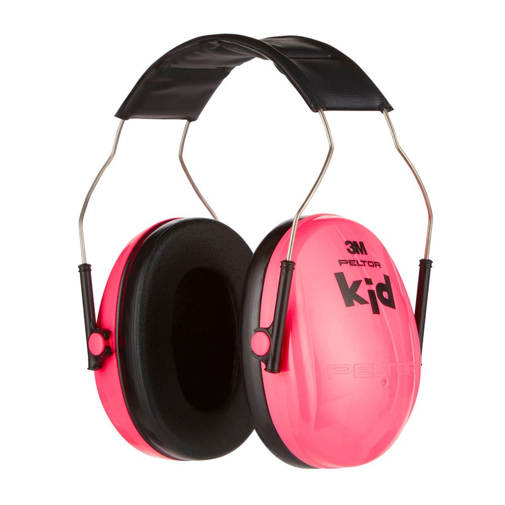 Dos de l'emballage. Texte multilingue. Casque antibruit pour enfants. 3M Peltor Kid.