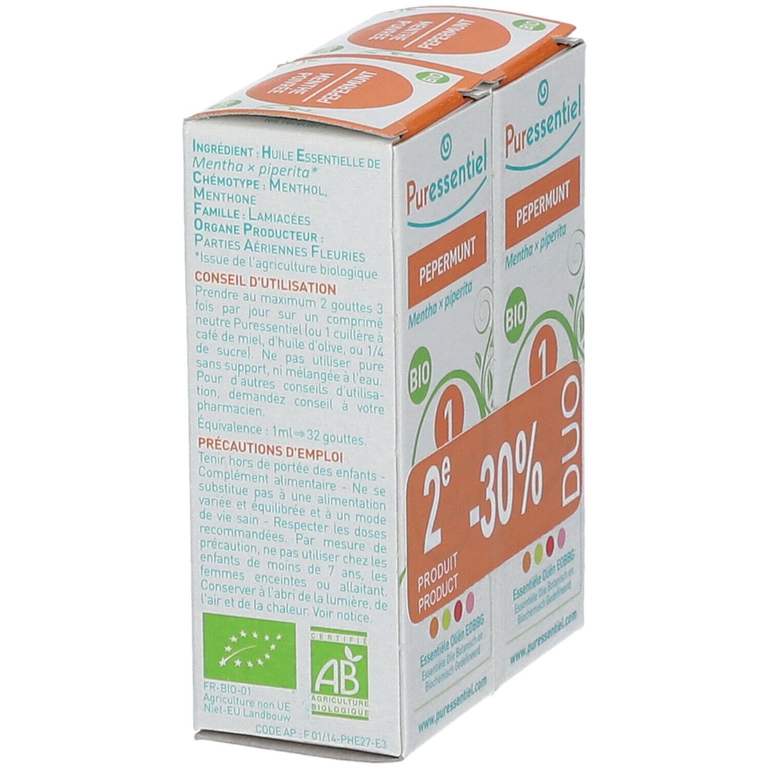 Puressentiel mit 1 ätherischen Öl Bio Pfefferminz