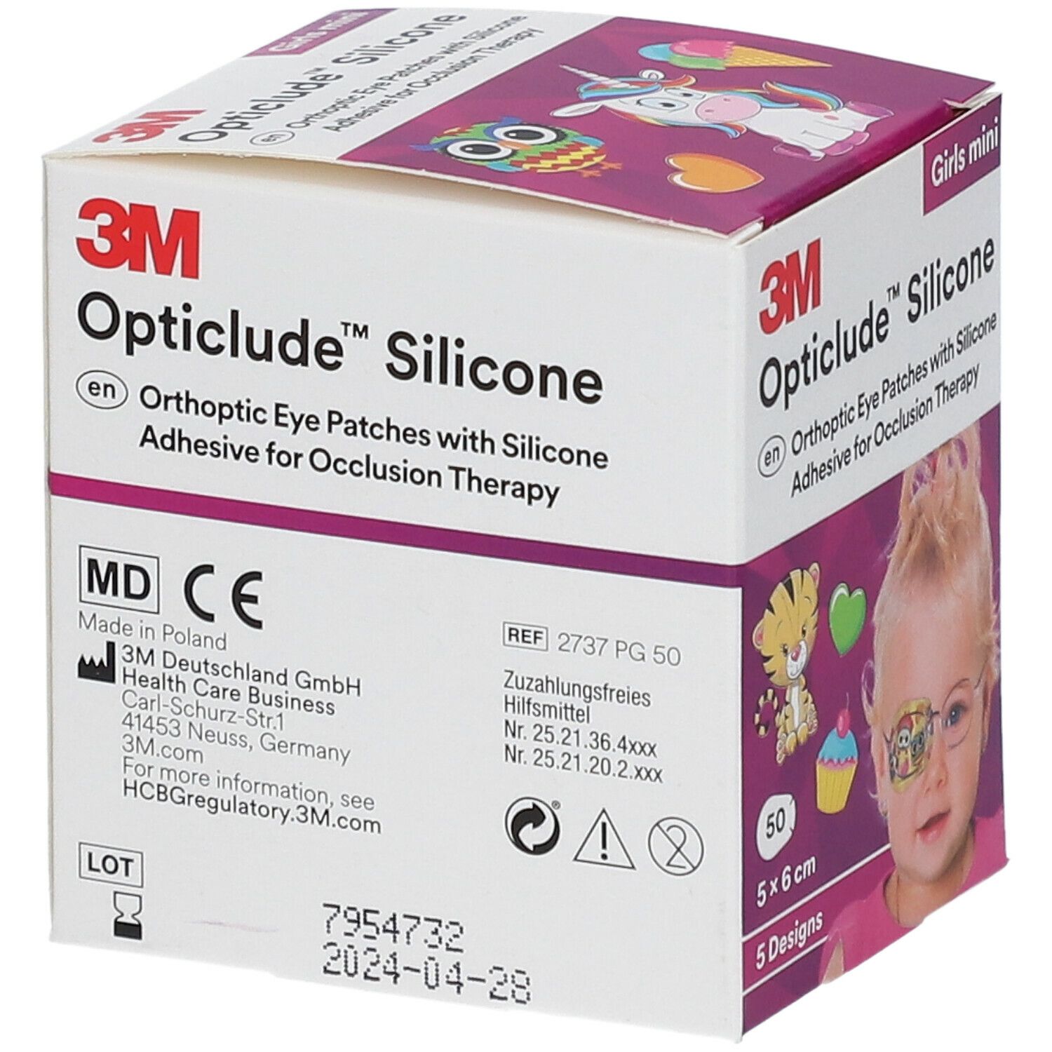 3M Opticlude™ Silicone Girls mini Augenpflaster 5 x 6 cm