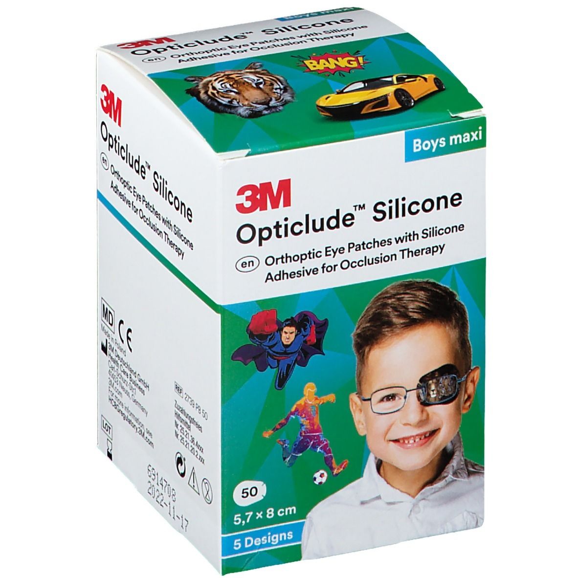 3M Opticlude™ Silicone Boys maxi Augenpflaster 5,7 x 8 cm