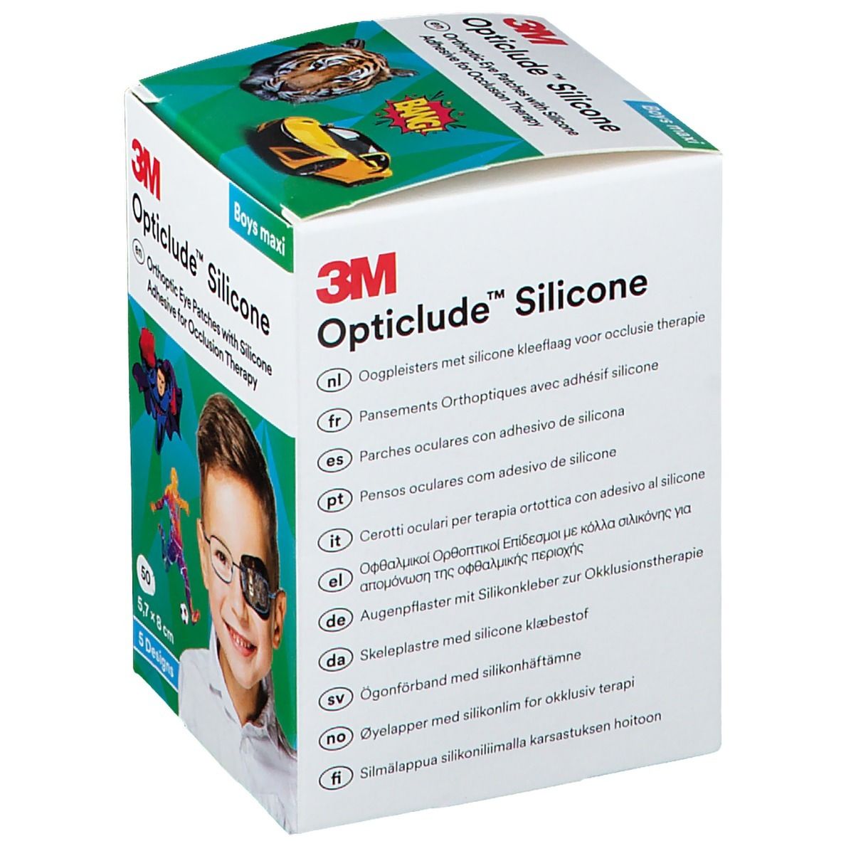 3M Opticlude™ Silicone Boys maxi Augenpflaster 5,7 x 8 cm