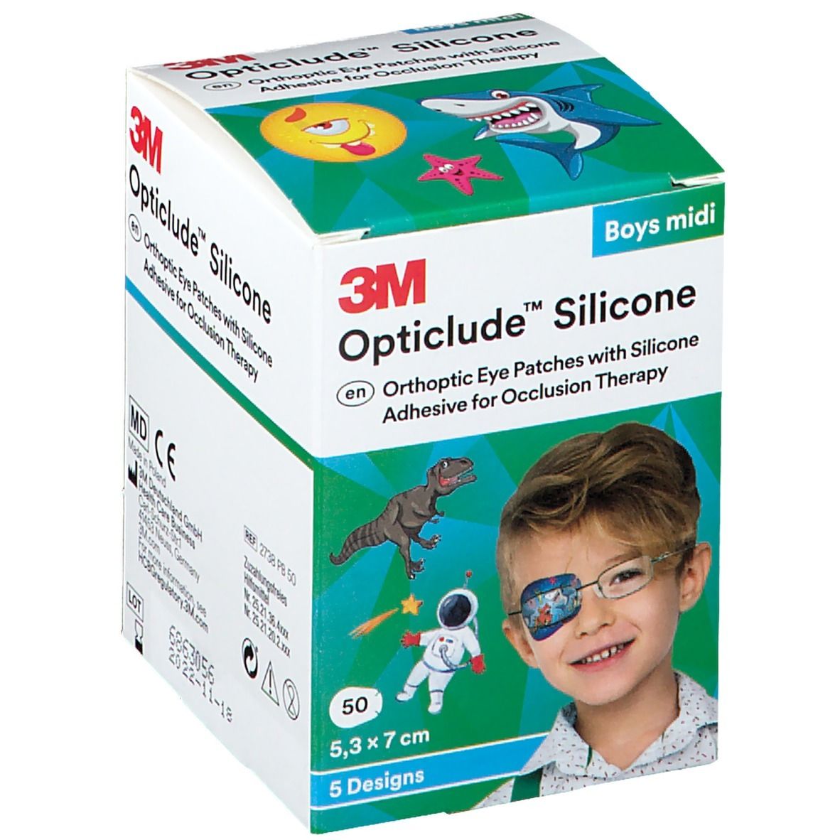 3M Opticlude™ Silicone Boys midi Augenpflaster 5,3 x 7 cm