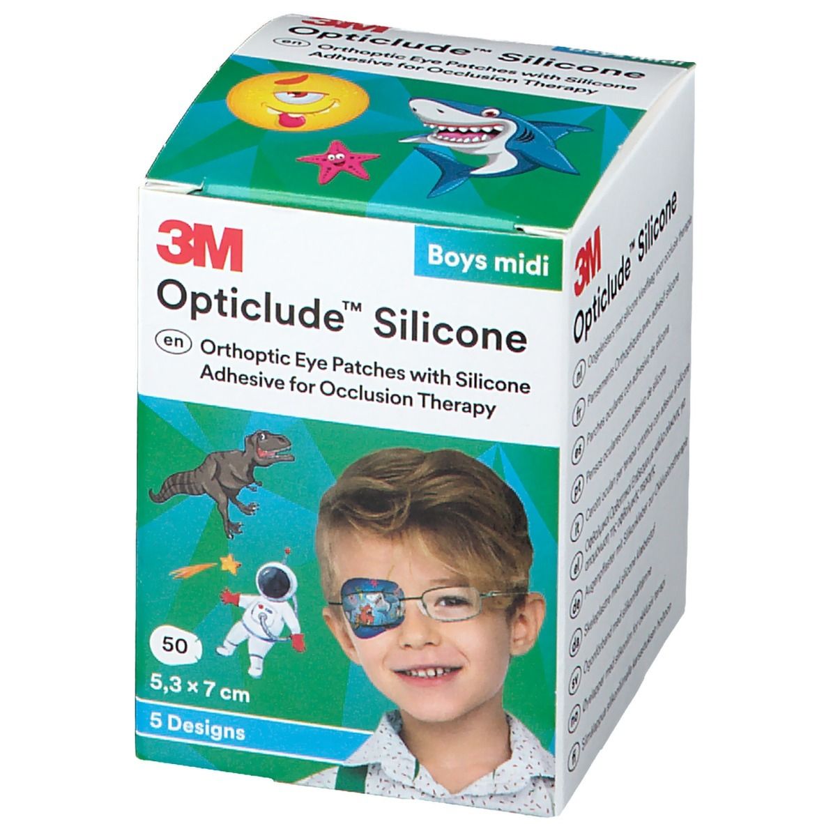 3M Opticlude™ Silicone Boys midi Augenpflaster 5,3 x 7 cm