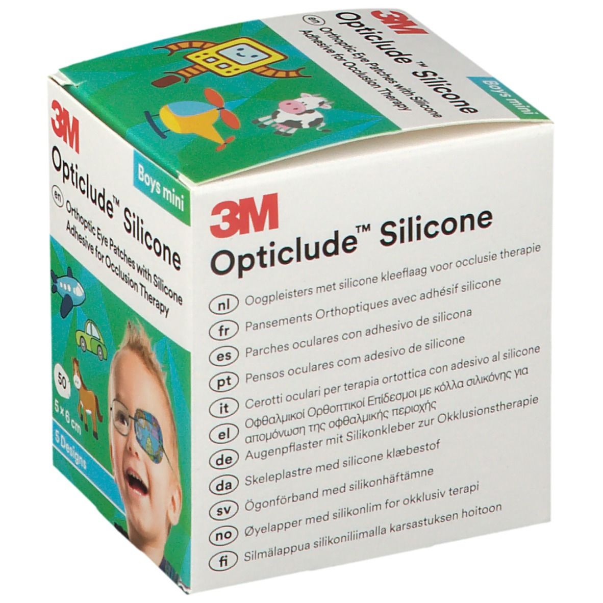 Opticlude Silicone Pansement Orthoptique Mini Boys 5cm x 6xm 2737PB50